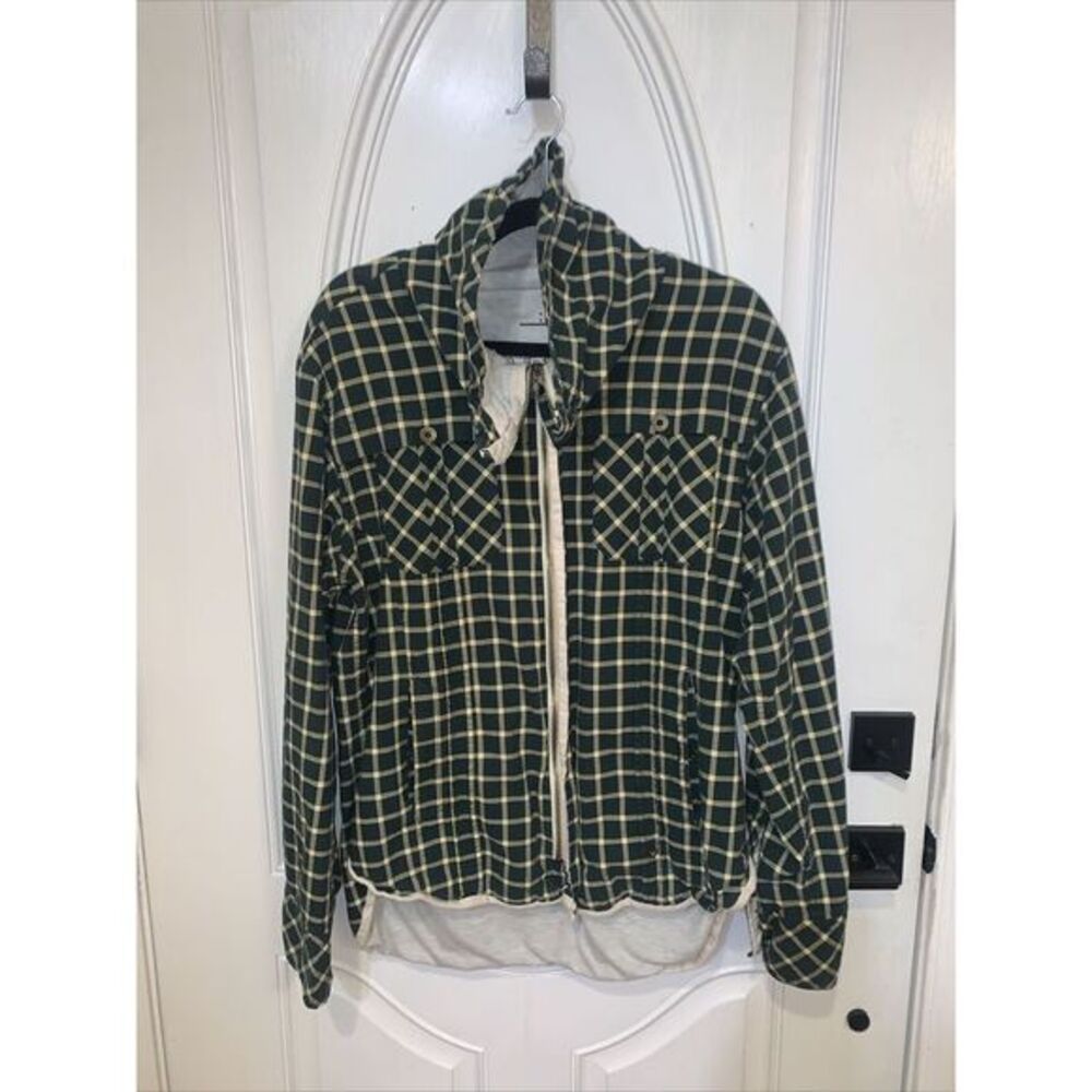 Artful dodger Men's Green‎ Plaid Zip Up Skater jacket sz XL grunge skater preppy
